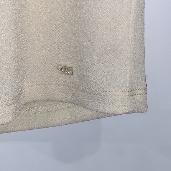 CALVIN Klein Tan Chai Mockneck Short-Sleeve Top size Medium - Picture 5 of 12